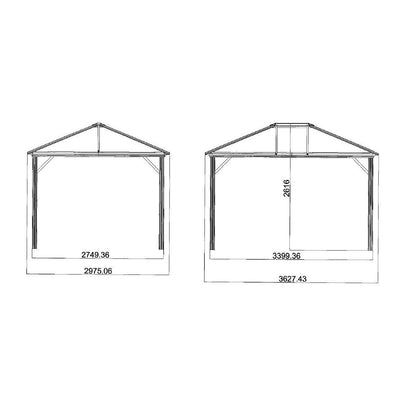 Sojag Meridien Hard Top Sun Shelter, 10' by 12', Charcoal