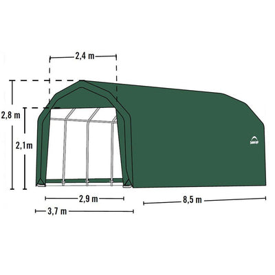 Barn 12 Ft. W x 28 Ft. D Shelter Color: Green, Height: 9'