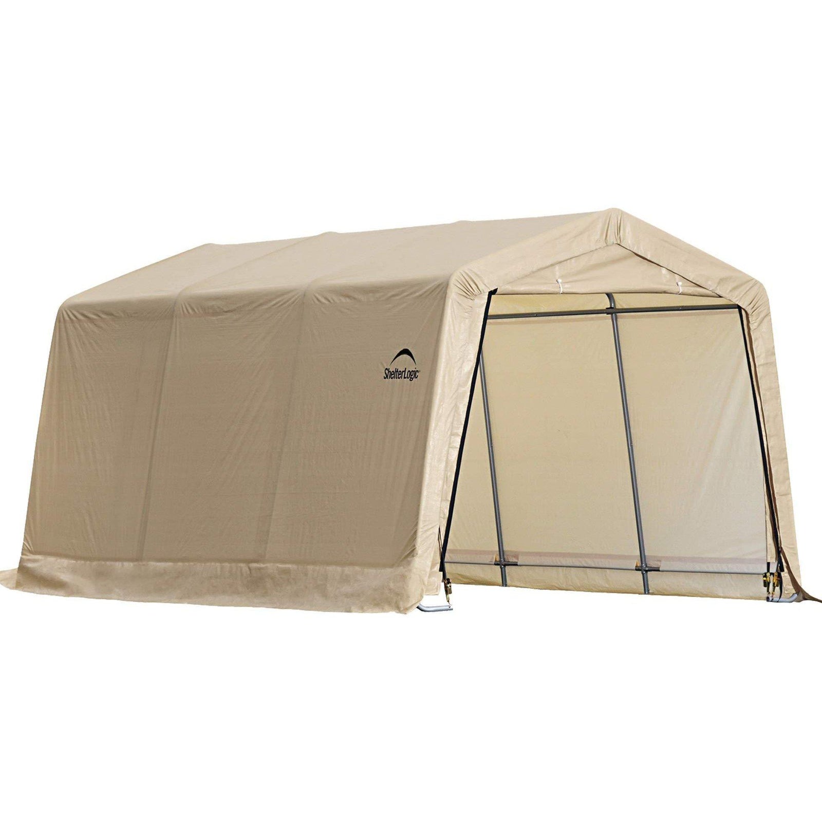 ShelterLogic Peak Style AutoShelter, Sandstone, 10 x 15 x 8 ft.