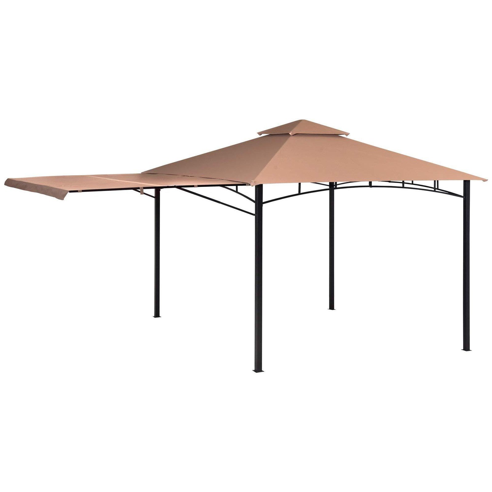 ShelterLogic Canopy Series Redwood 11 x 11-Foot Easy Assembly Seasonal Shade UV Protection with Extendable Awning Outdoor Gazebo, x 11'