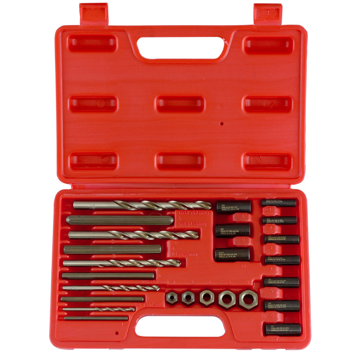 Screw Extractor | 25pc Drill & Guide Set Remove Broken Bolts Fasteners Easy Out