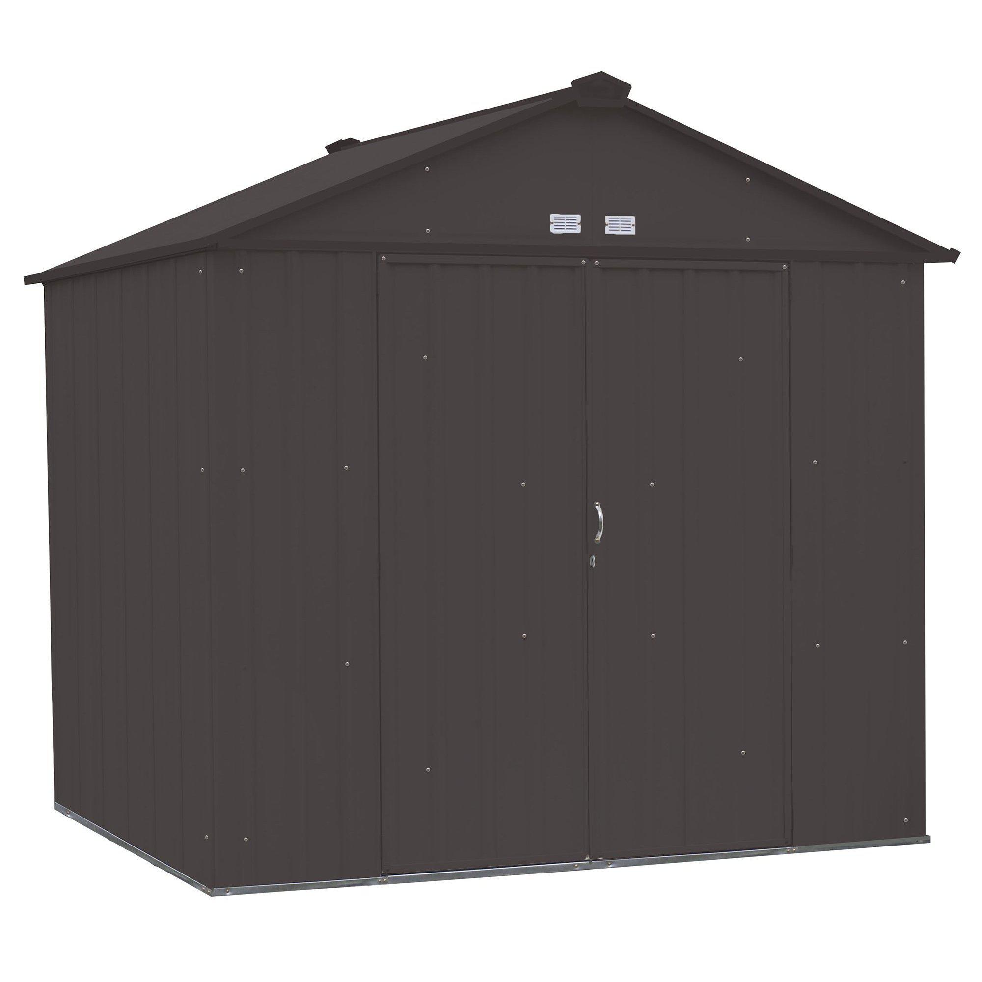 Arrow EZEE Shed High Gable Steel Storage Shed, Charcoal, 8 x 7 ft.