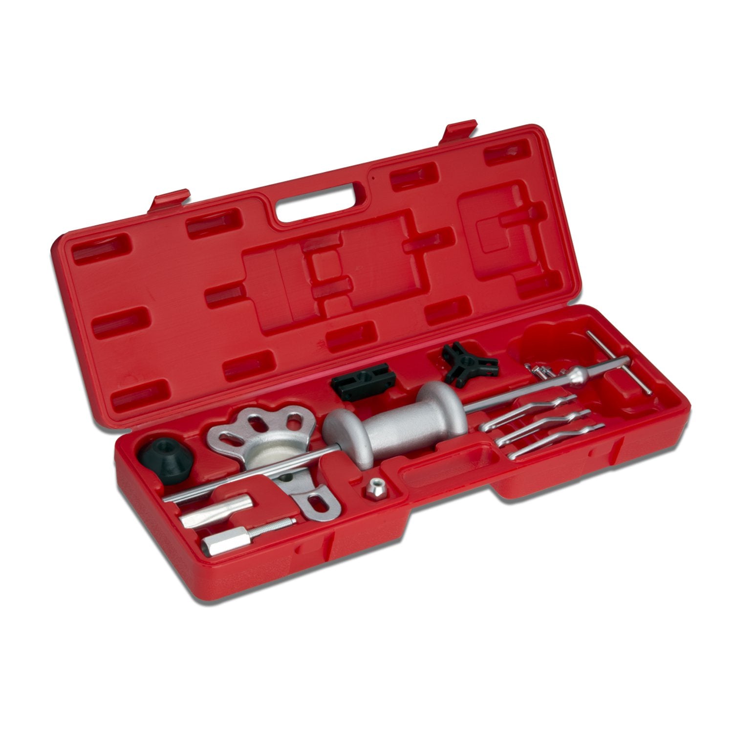 Automotive Slide Hammer 8 Way Puller Set | Steel T-handle | Chrome Vanadium Steel Attachments | 17-Piece Set