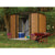Arrow Woodridge Low Gable Steel Storage Shed, Coffee/Woodgrain 8 x 6 ft.