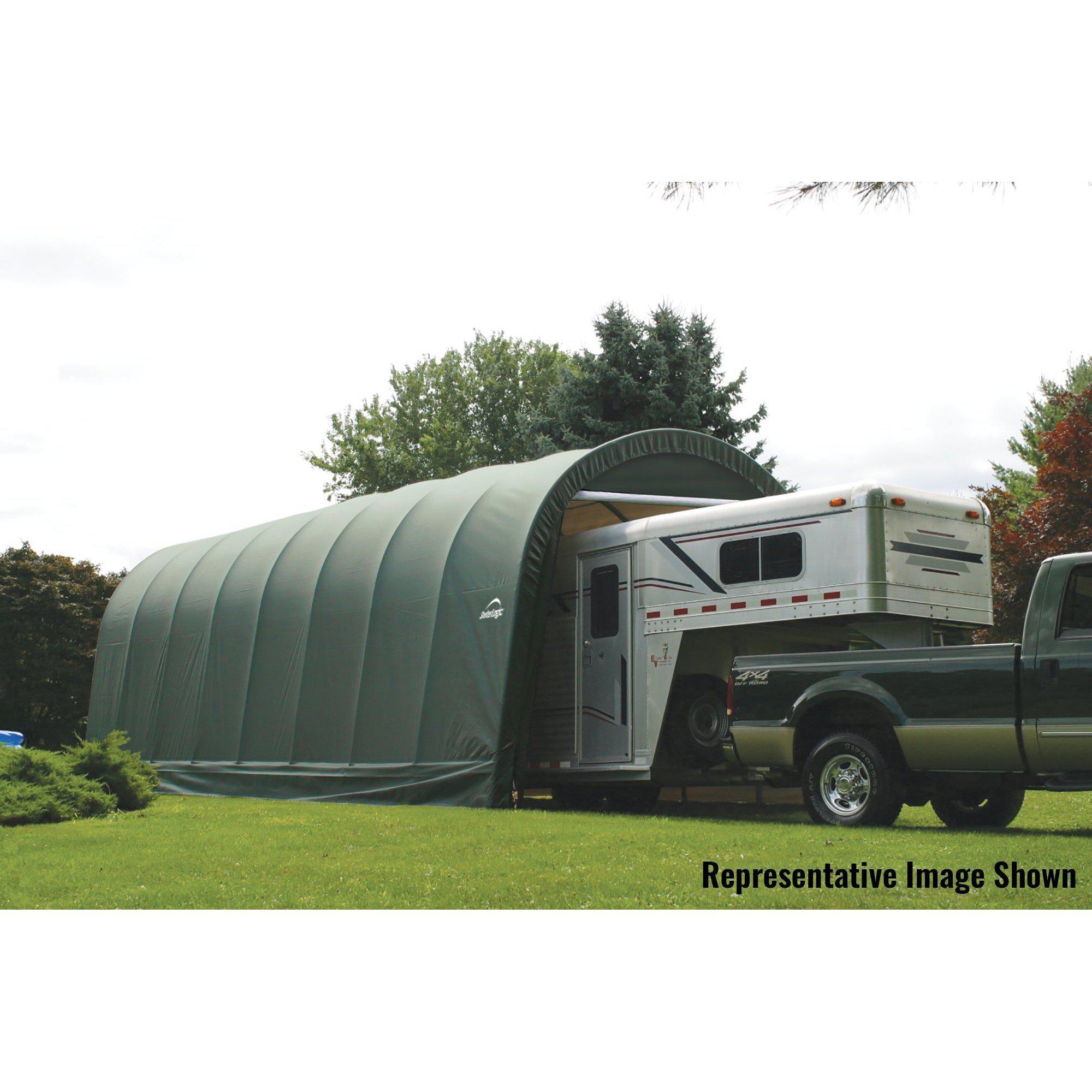 ShelterLogic Garage 15 x 24 x 12 Round Standard Green