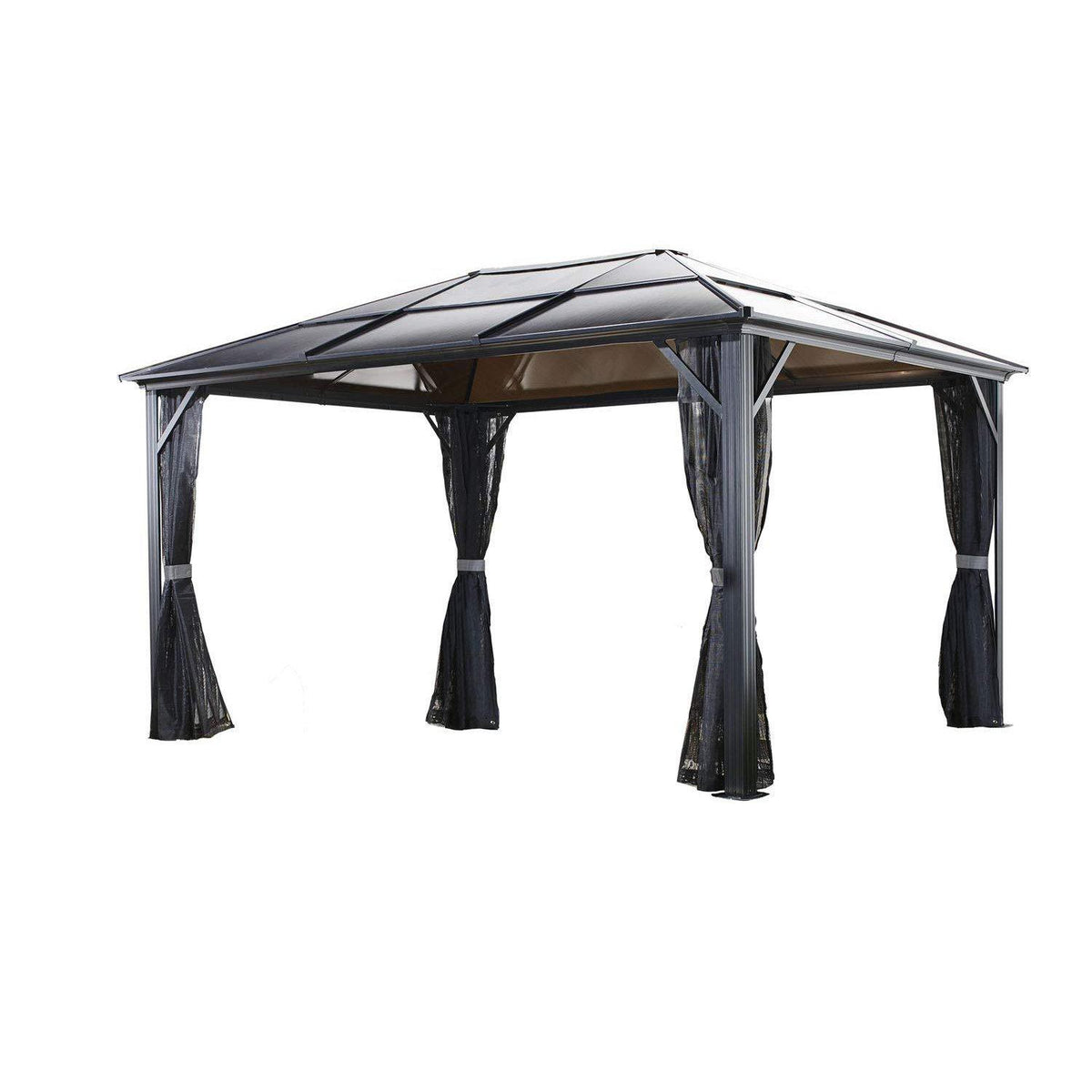 Sojag Meridien Hard Top Sun Shelter, 10' by 14', Charcoal
