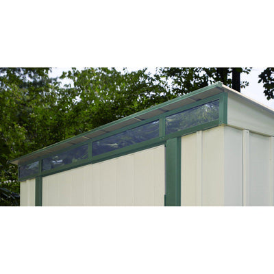 Arrow Euro-Lite Steel Storage Pent Shed, Green/Eggshell, 6 x 4 ft.