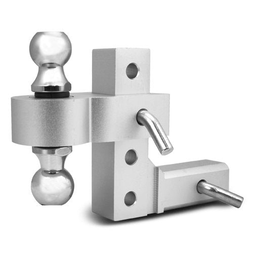 6" Aluminum Adjustable Dual Ball Drop Tow Hitch Towing Trailer Truck