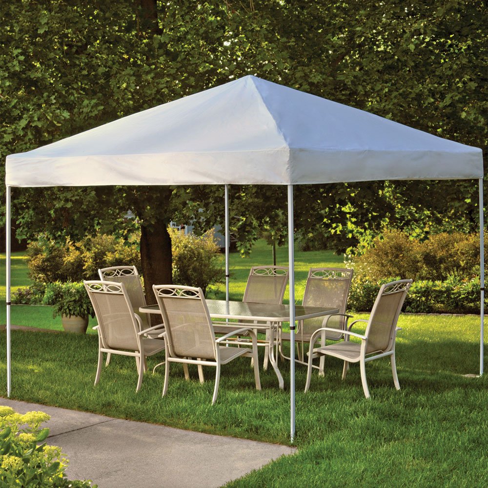 ShelterLogic Pop-Up Canopy - 10ft.L x 10ft.W, Open Top, Straight Leg, Green, Model# 22565