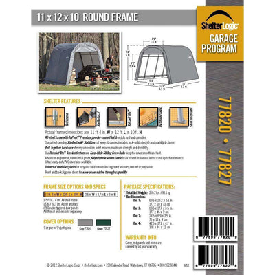 ShelterLogic 77827 Green 10'x12'x10' Round Style Shelter