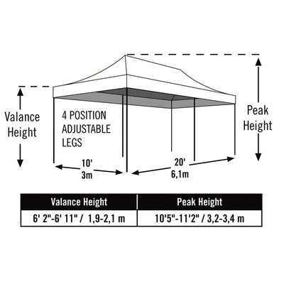 ShelterLogic Pop-Up Canopy - 10ft. x 20ft., Truss Top, Straight Leg, Blue, Model# 22536