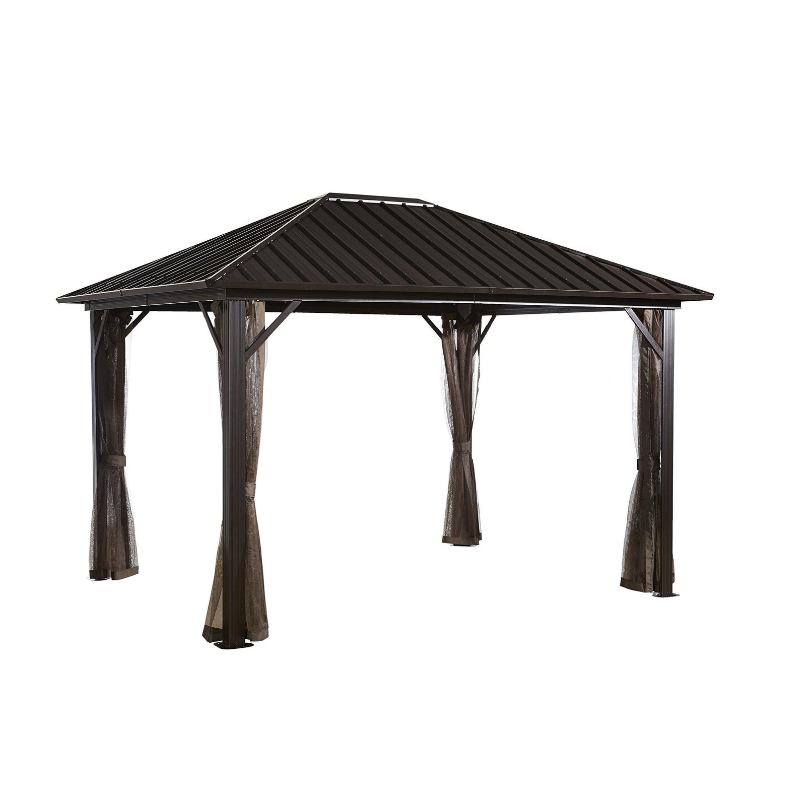 Sojag 500-8160185 Genova Sun Shelter, 12' x 16', Dark Brown