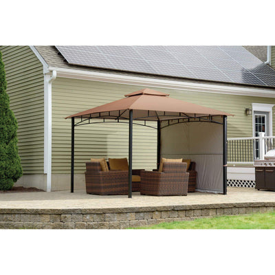 ShelterLogic Canopy Series Redwood 11 x 11-Foot Easy Assembly Seasonal Shade UV Protection with Extendable Awning Outdoor Gazebo, x 11'