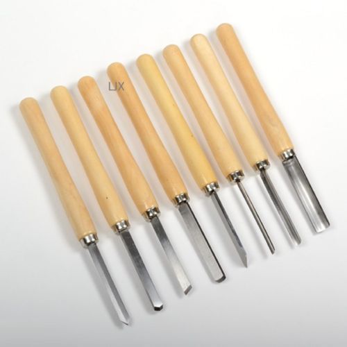 Woodworking Gouge Skew Parting Spear Professional Wood Lathe Chisel Turning Set ( 8 PCS )