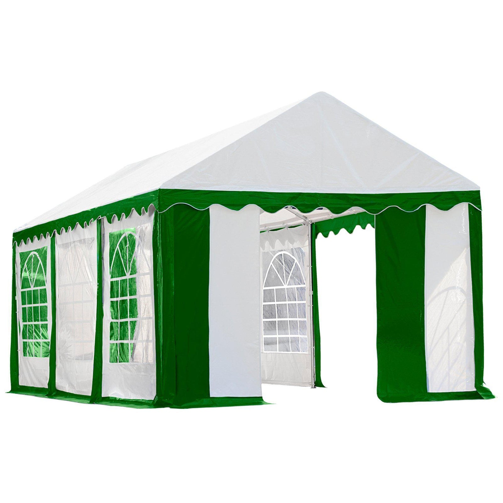 ShelterLogic Enclosure Kit with Windows, Green/White, 10 x 20 ft. (Party Tent Cover and Frame Sold Separately)