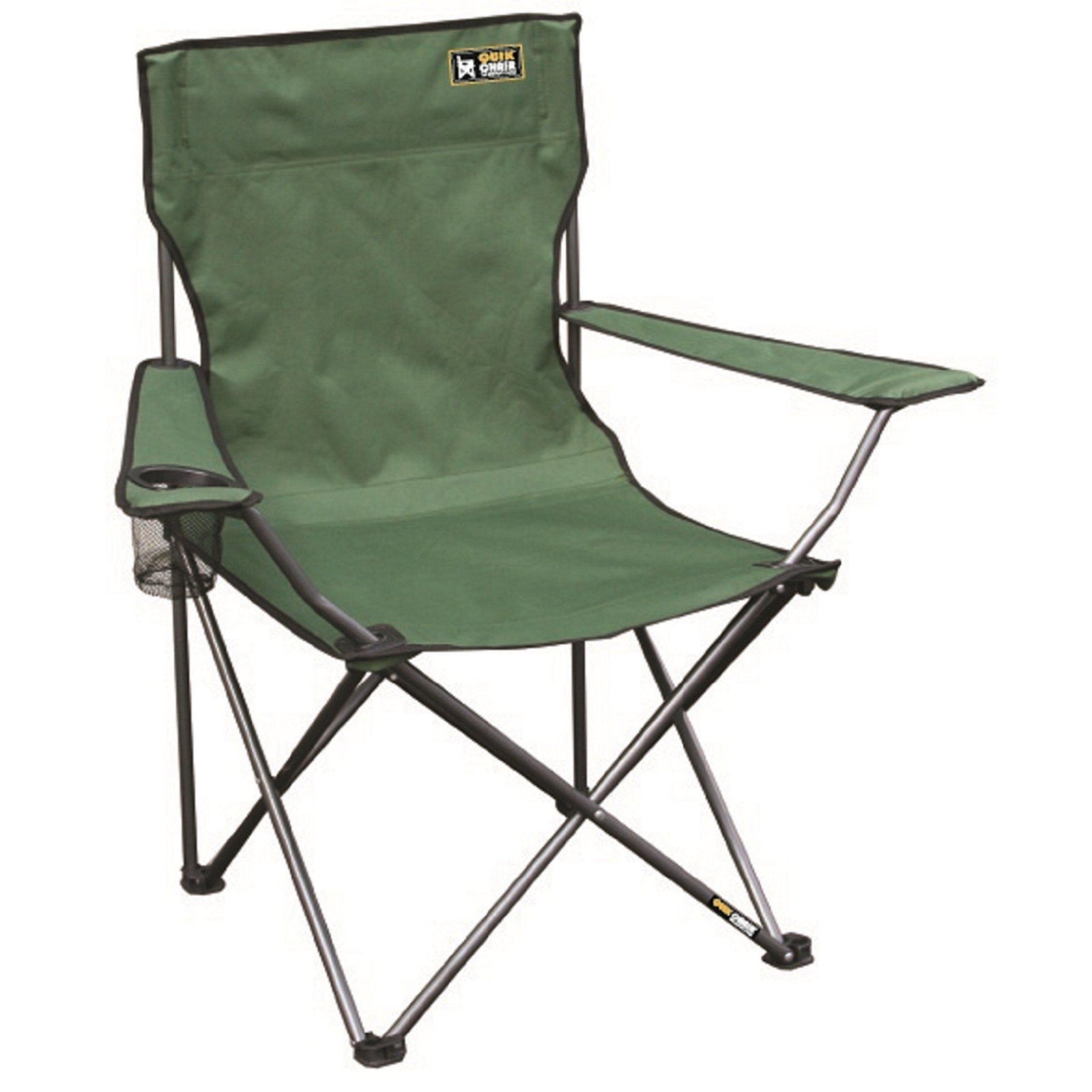Quik Chair Portable Folding Chair with Arm Rest Cup Holder and Carrying and Storage Bag