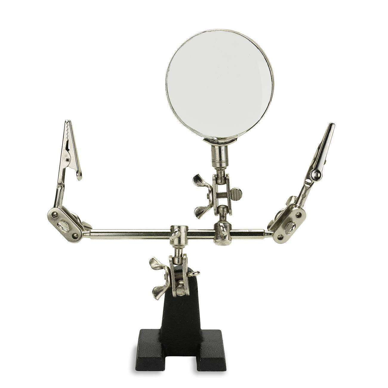 Third Hand Soldering Solder Iron Stand Holder Magnifier Helping Station Tool
