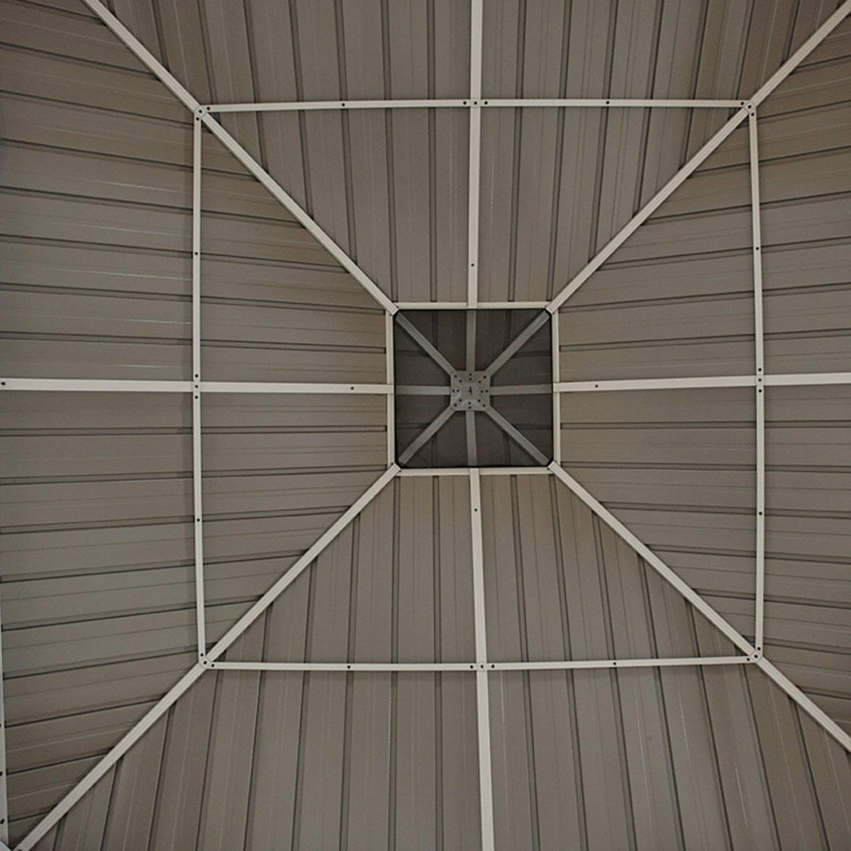 Messina # 43L Sun Shelter 12'x12 'Galvanized Steel roof, mesh Screen
