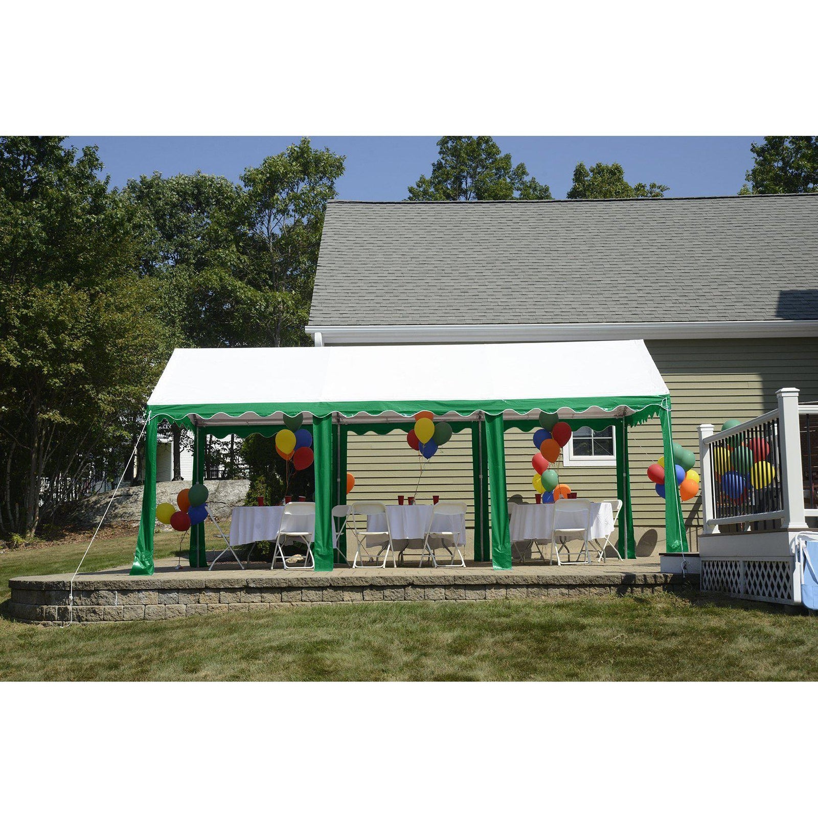 ShelterLogic Party Tent, Green/White, 10 x 20 ft.