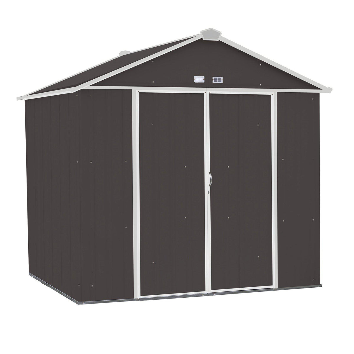 Arrow EZEE Shed High Gable Steel Storage Shed, Charcoal/Cream Trim, 8 x 7 ft.