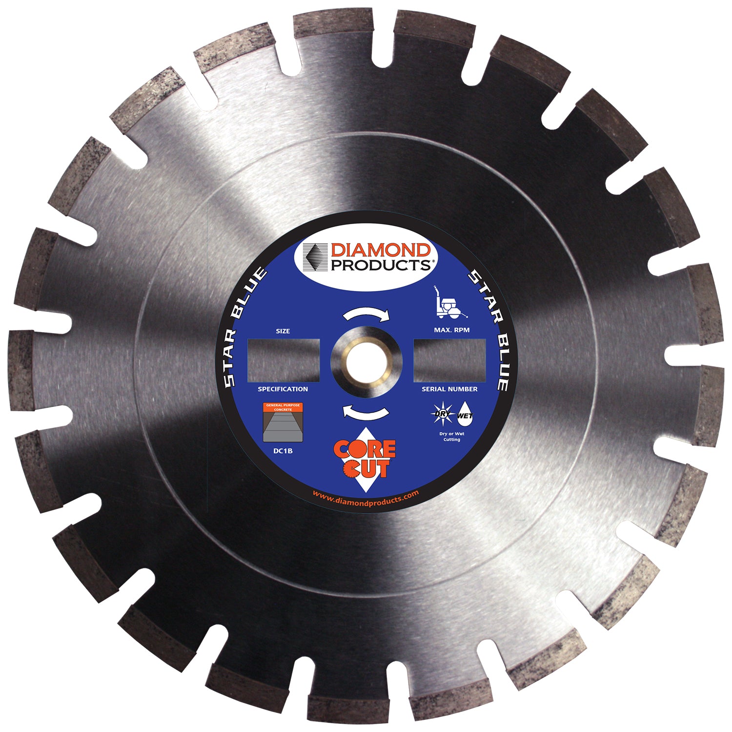 18" x .125 x 1" Star Blue Dry Cutting Walk Behind Saw Blade