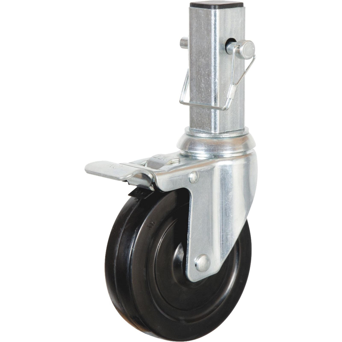 5 in. Locking Caster Wheel for Baker Style Rolling Scaffold H.D. Hard Rubber 1"