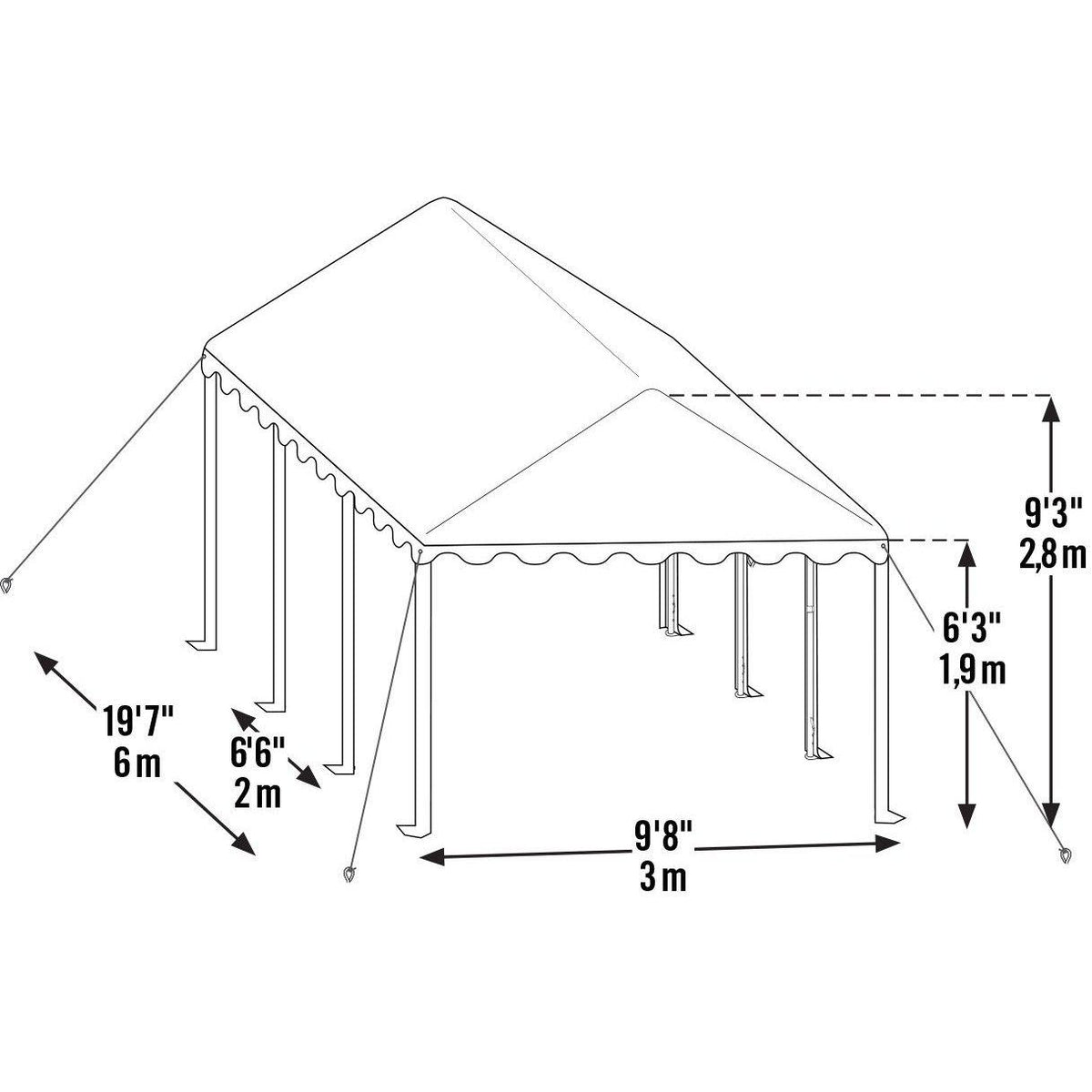 ShelterLogic Party Tent, White, 10 x 20 ft.