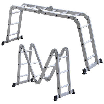 12.5' 300 lbs Extended Multi Fold Purpose Folding Aluminum Ladder