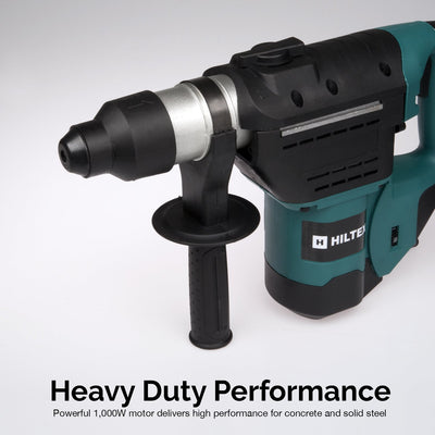 1-1/2 Inch SDS Rotary Hammer Drill | Includes Demolition Bits, Flat and Point Chisels
