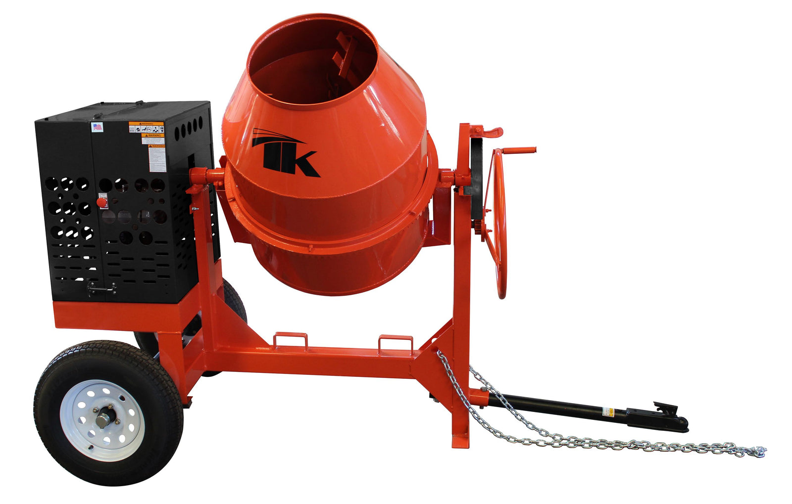 12 cu ft.0 Towable Steel Drum Concrete Cement Mortar Plaster Mixer W/ Diesel 6.4 HP Engine