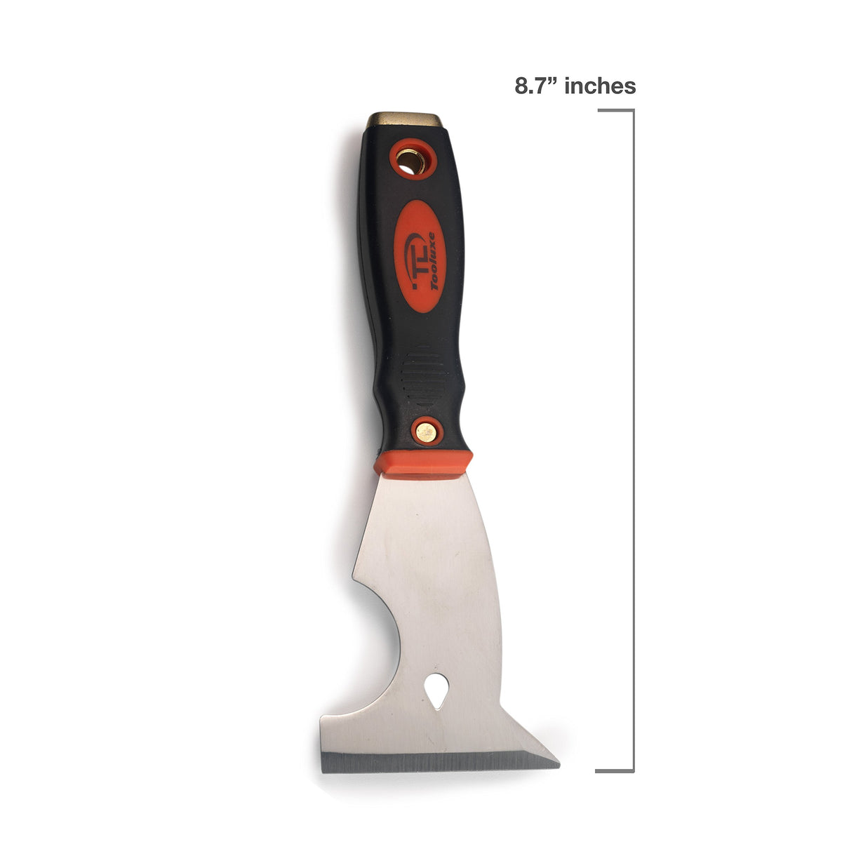 6 in 1 Painters Tool Scraper | Soft Grip Handle Stainless Steel Hammer End