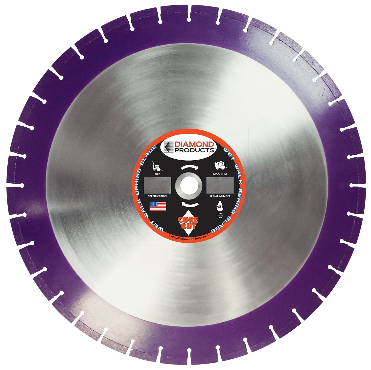 20" x .140" x 1" Imperial Purple Wet Cutting Walk Behind Saw Blade