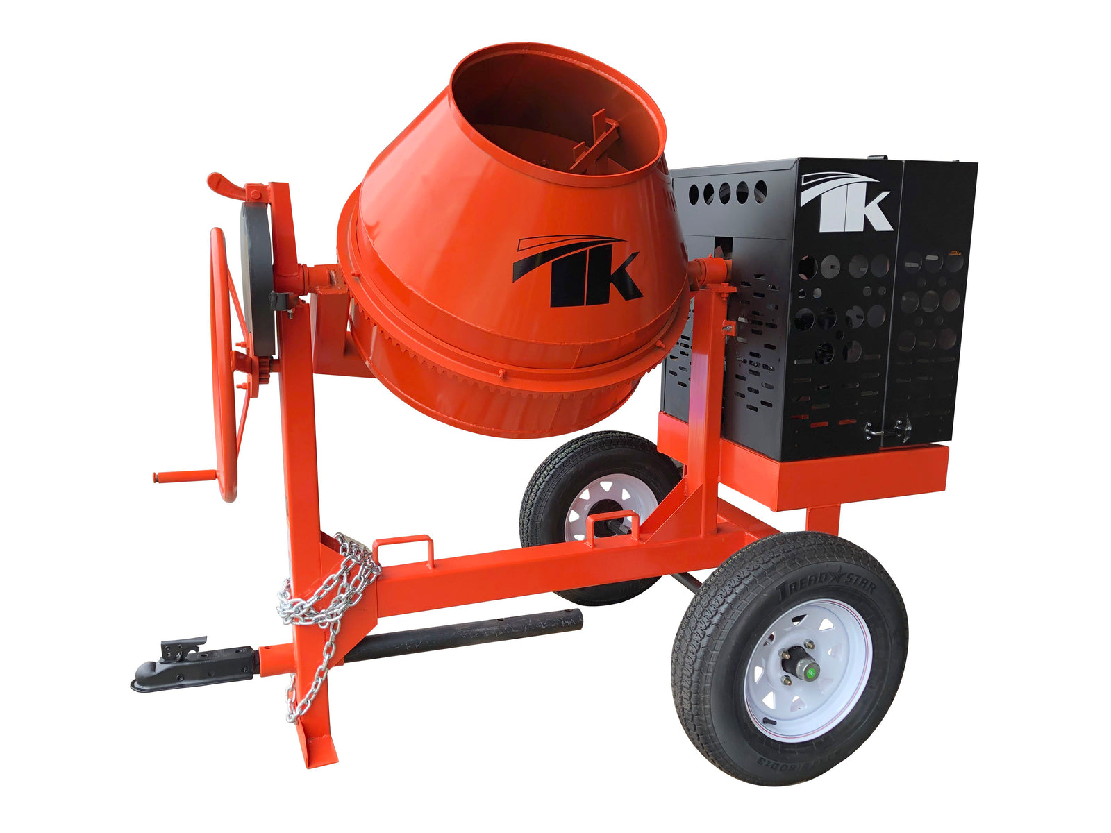 9 cu ft.0 Towable Steel Drum Concrete Cement Mortar Plaster Mixer W/ 1 HP