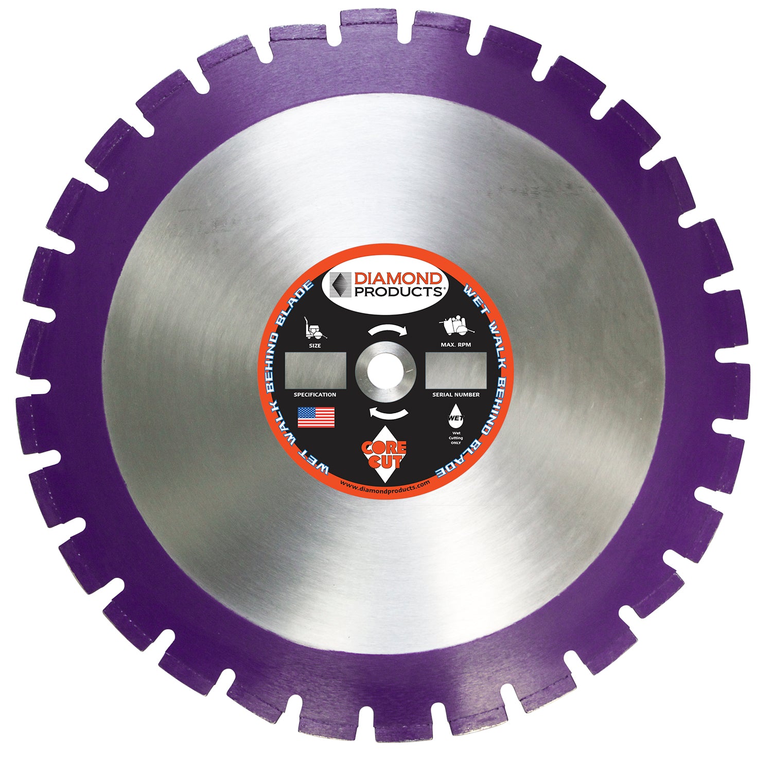 20" x .140" x 1" Imperial Purple Wet Cutting Walk Behind Saw Blade
