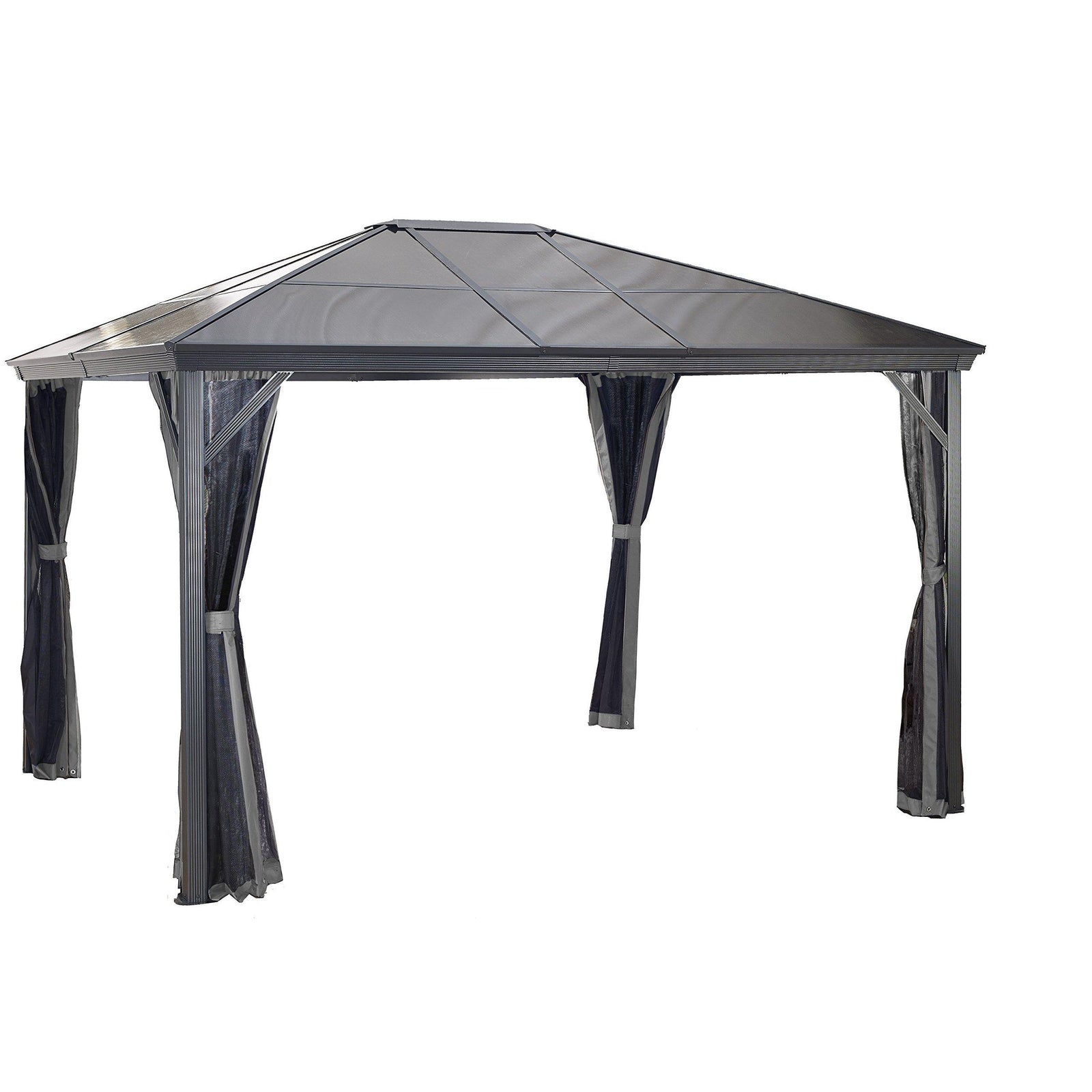 Sojag Verona Hardtop Outdoor Gazebo 10 x 14 Ft - Dark Gray