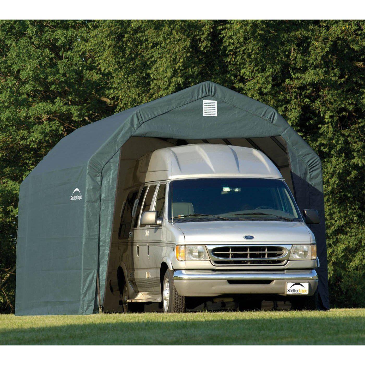 Barn 12 Ft. W x 28 Ft. D Shelter Color: Green, Height: 9'