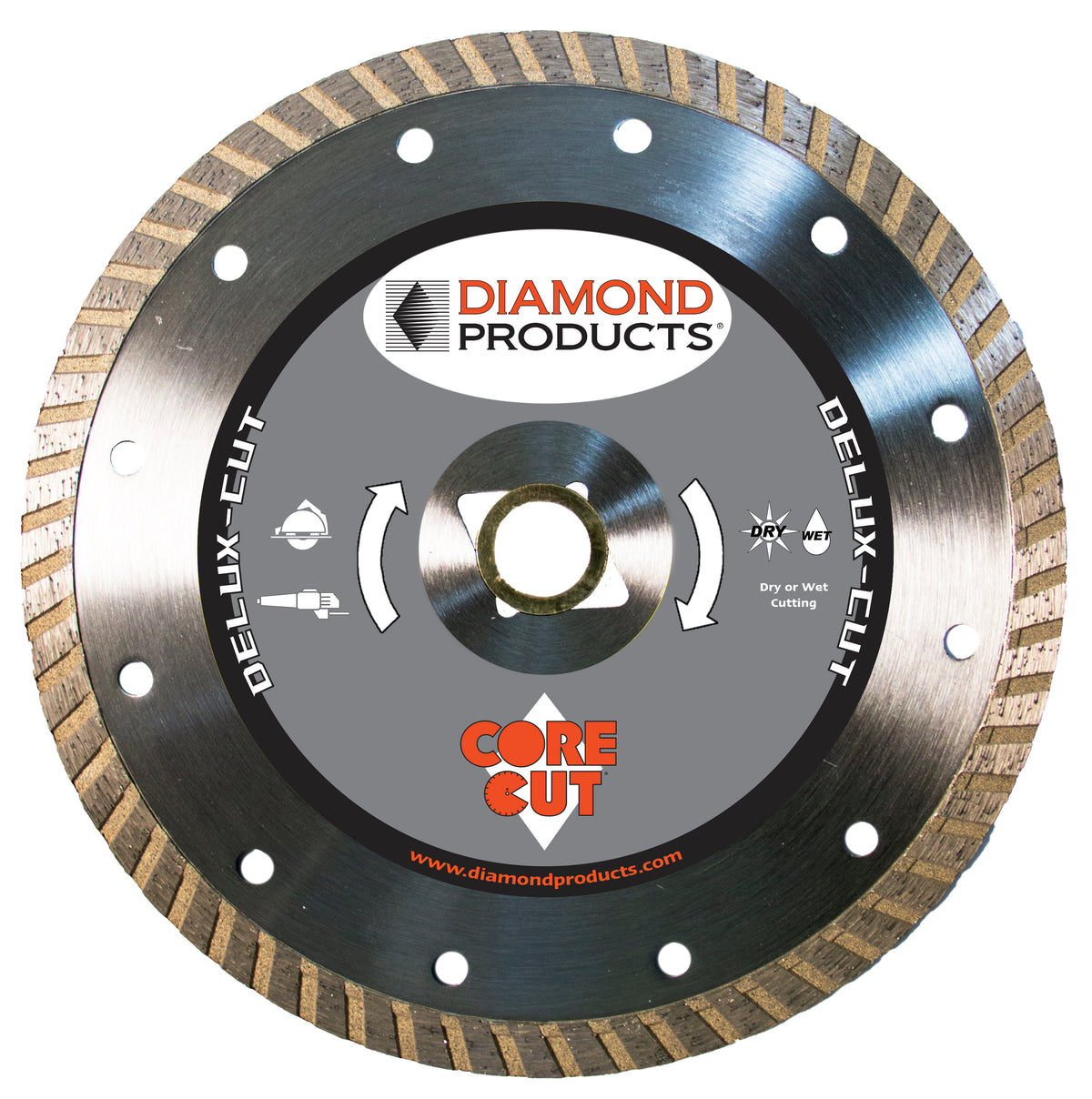 7" x .095" x <> 7/8" Delux-Cut Turbo Blade with diamond arbor and 7/8" (removable) bushing