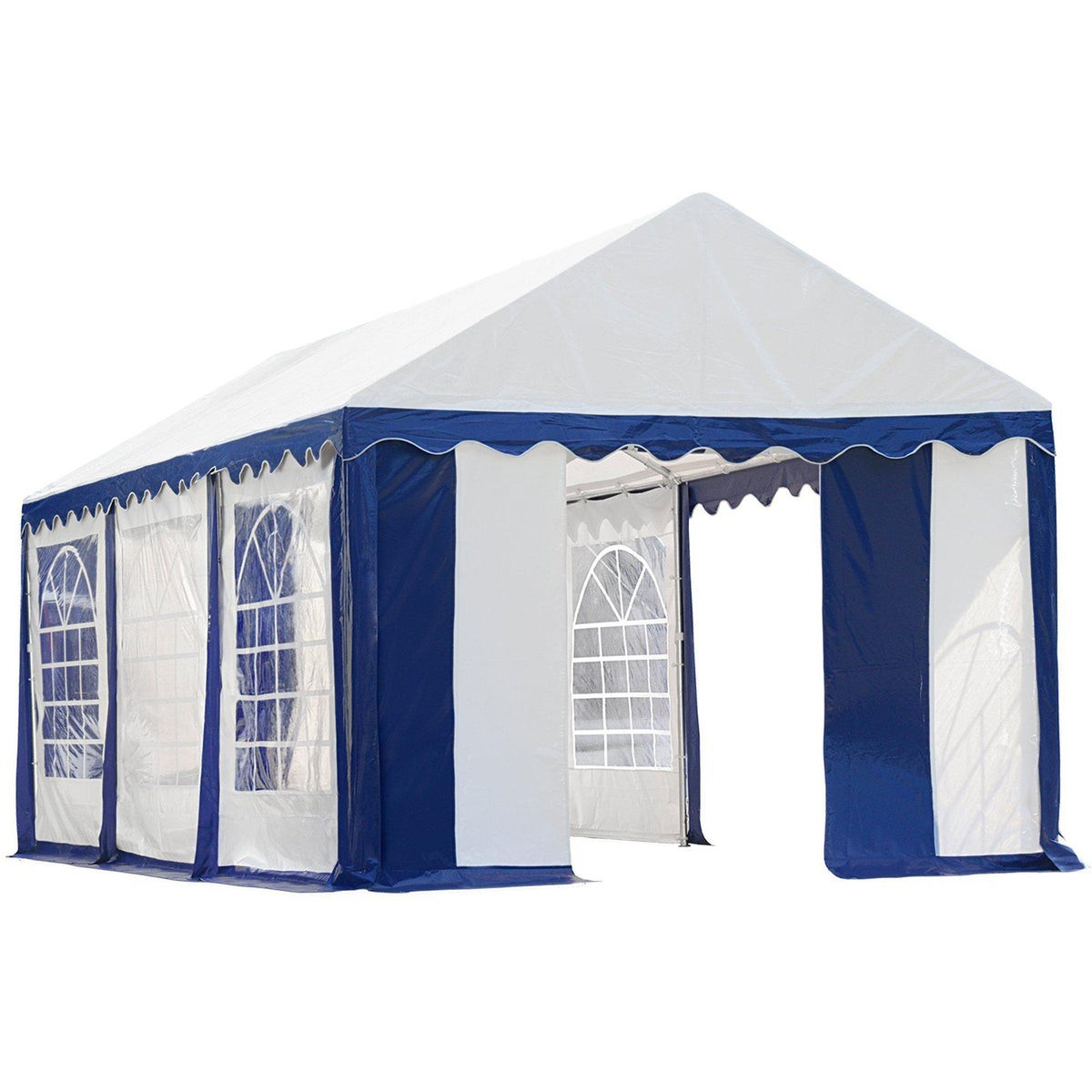 ShelterLogic Party Tent with Enclosure Kit, Blue/White, 10 x 20 ft.