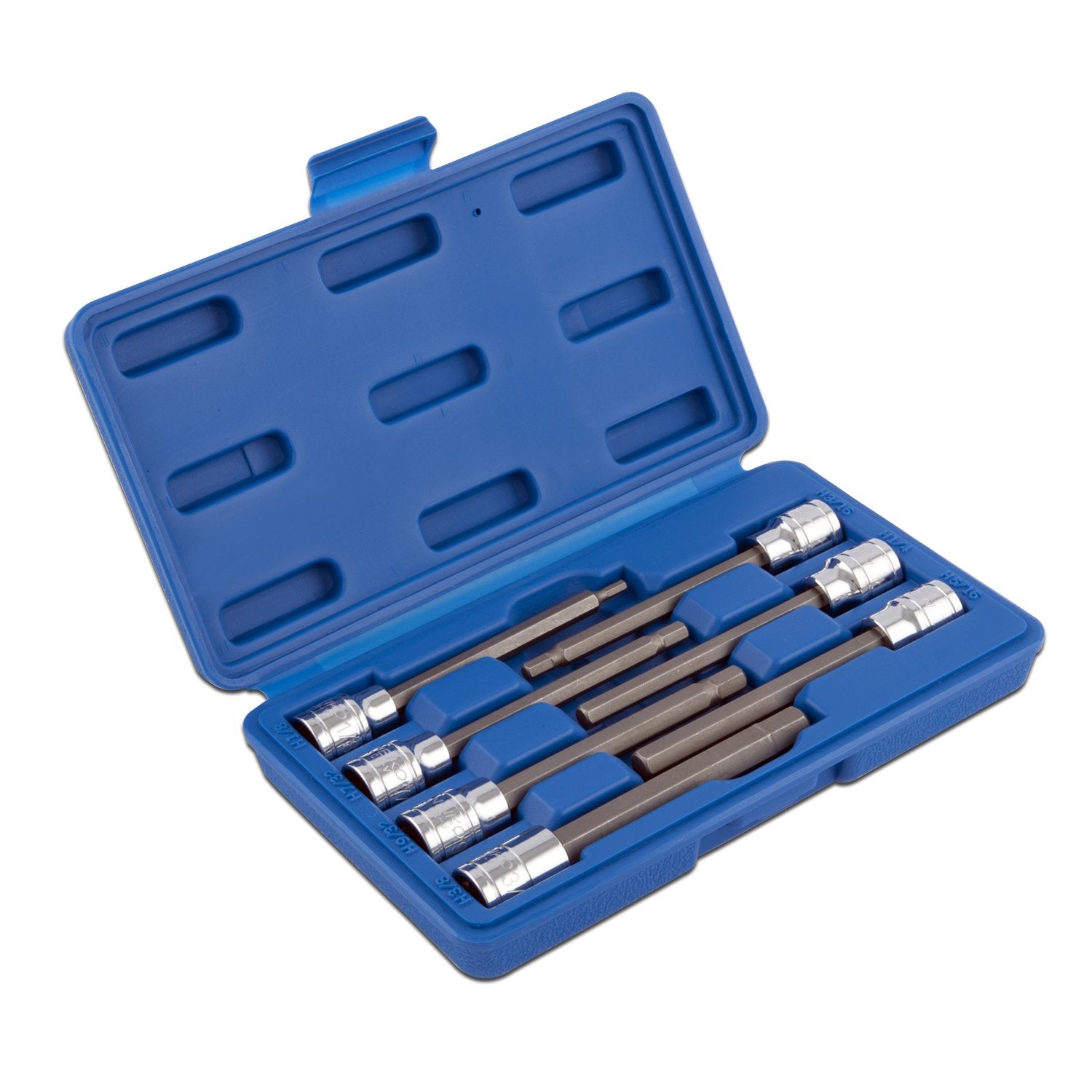 Extra Long Hex Bit Set | SAE Standard 3/8" Drive Allen Socket 7pc Kit 10072a