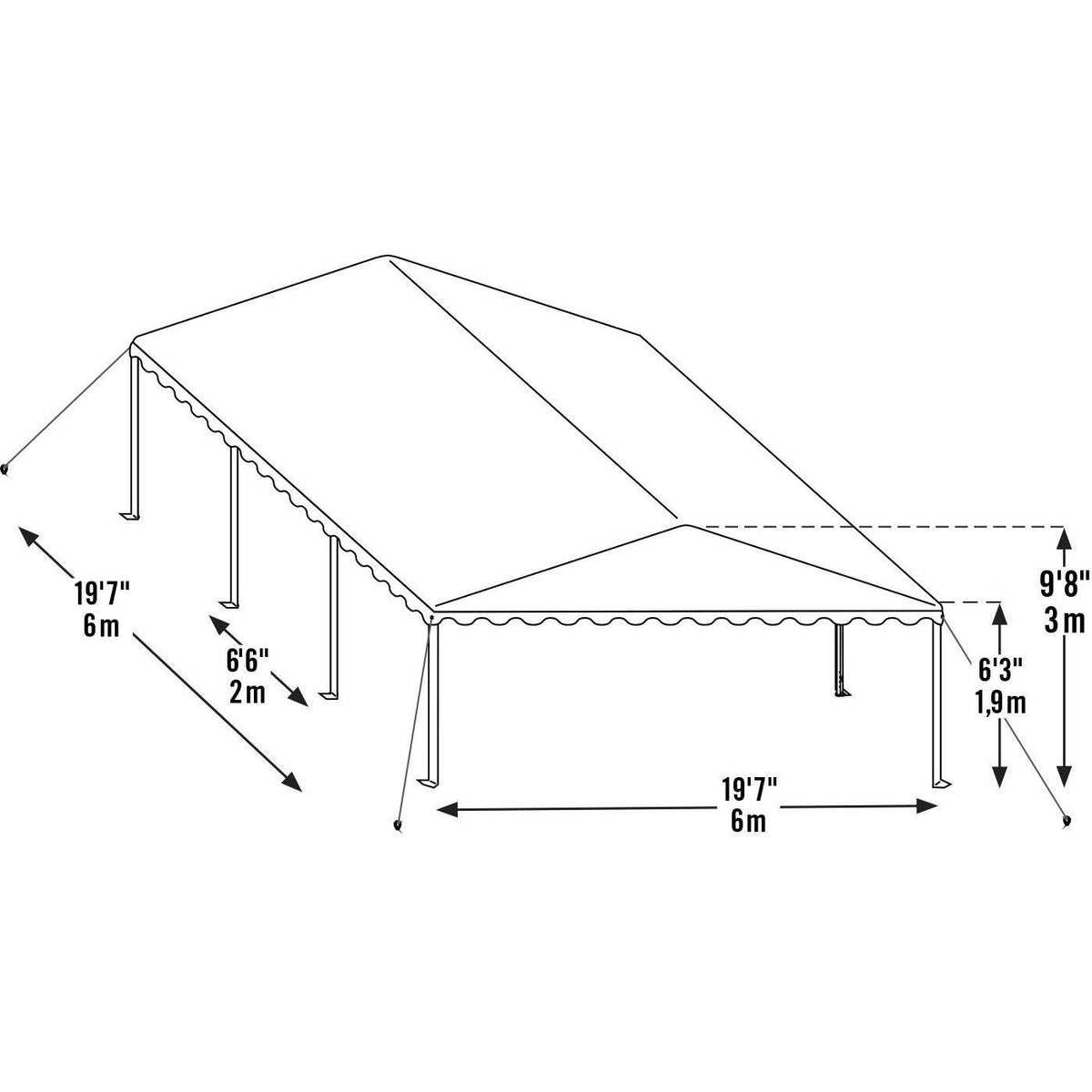 ShelterLogic Party Tent, Green/White, 20 x 20 ft.
