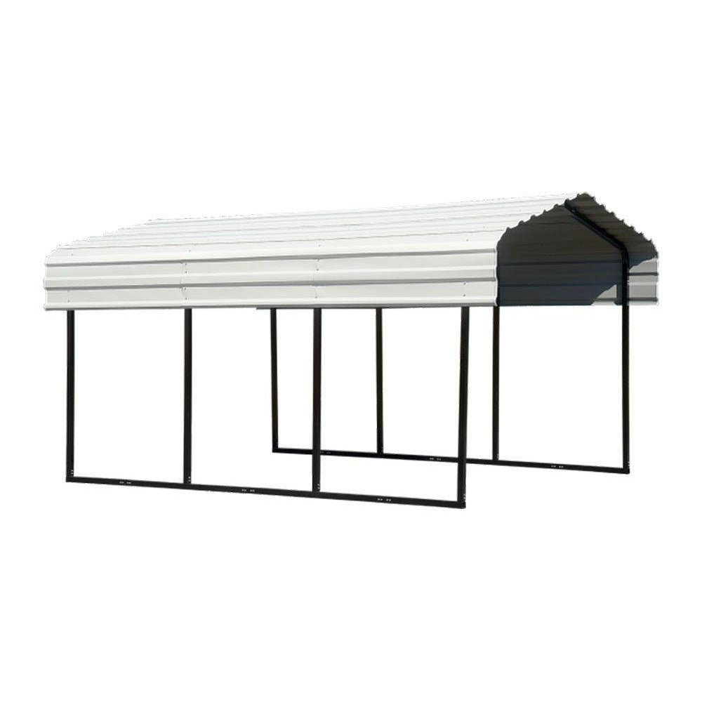 Arrow CPH102907 Galvanized Steel Carport ft, 10 x 29 x 7', Black/Eggshell