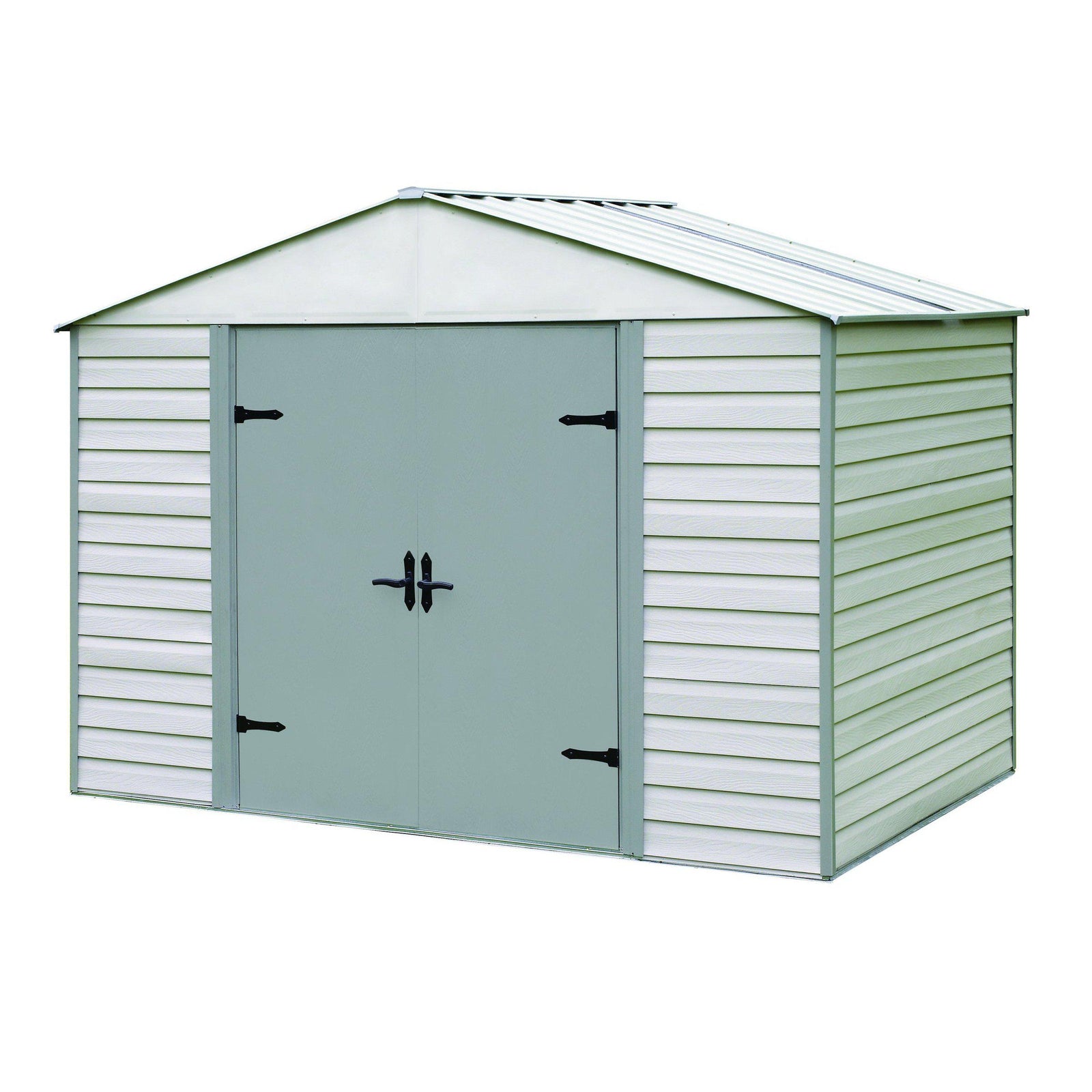 Arrow VVCS107 High Gable Steel Storage Shed, Stoney/Creamy Vanilla, 10' x 7'