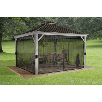 Messina # 43L Sun Shelter 12'x12 'Galvanized Steel roof, mesh Screen