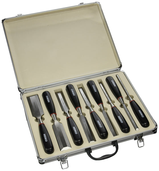 CRV Solid-Forged Steel Blade Chisel 9 pc Set Aluminum Case - California  Tools And Equipment