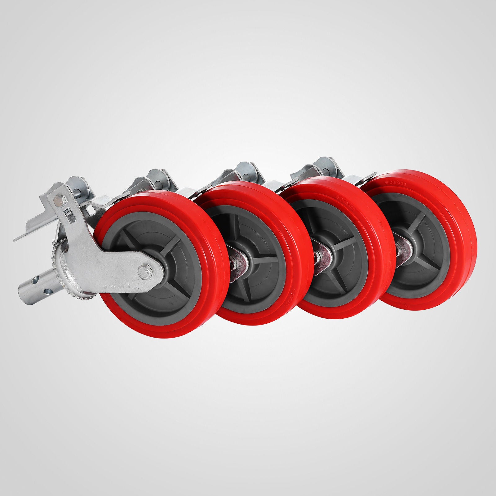 8" Scaffold Casters Wheel with Foot Brake 4pc Set
