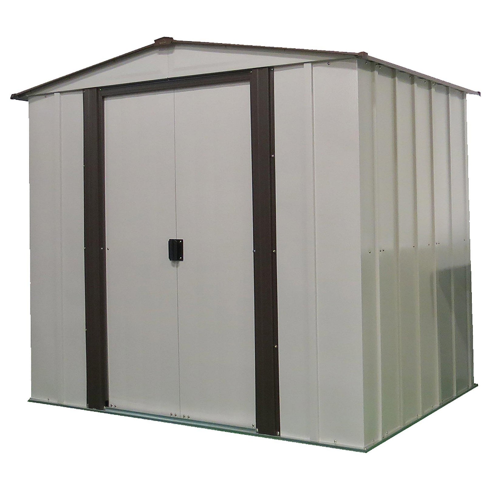 Arrow Newburgh Low Gable Steel Storage Shed, Coffee/Eggshell, 6 x 5 ft.