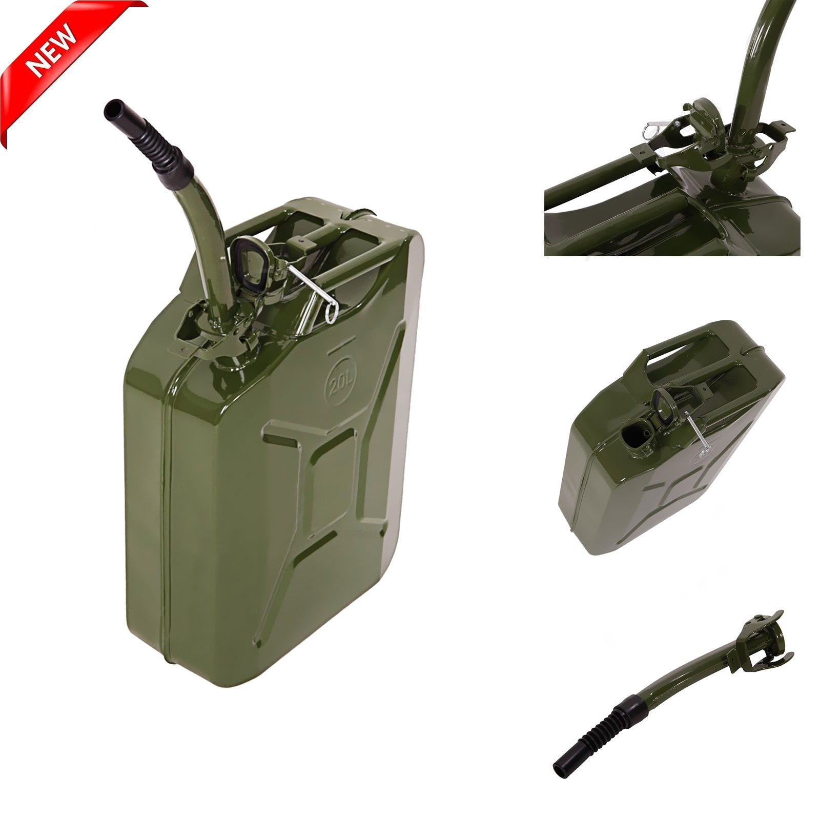 5 Gal Gas Storage Tank can Emergency Backup Gas Caddy Green color