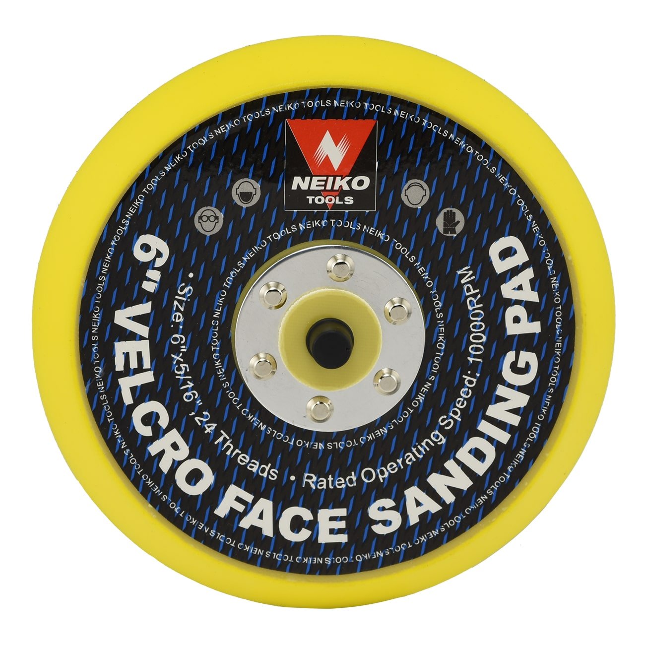 6" Sanding Pad Hook & Loop Face Air Vacuum Pneumatic Sander Grinder Tool
