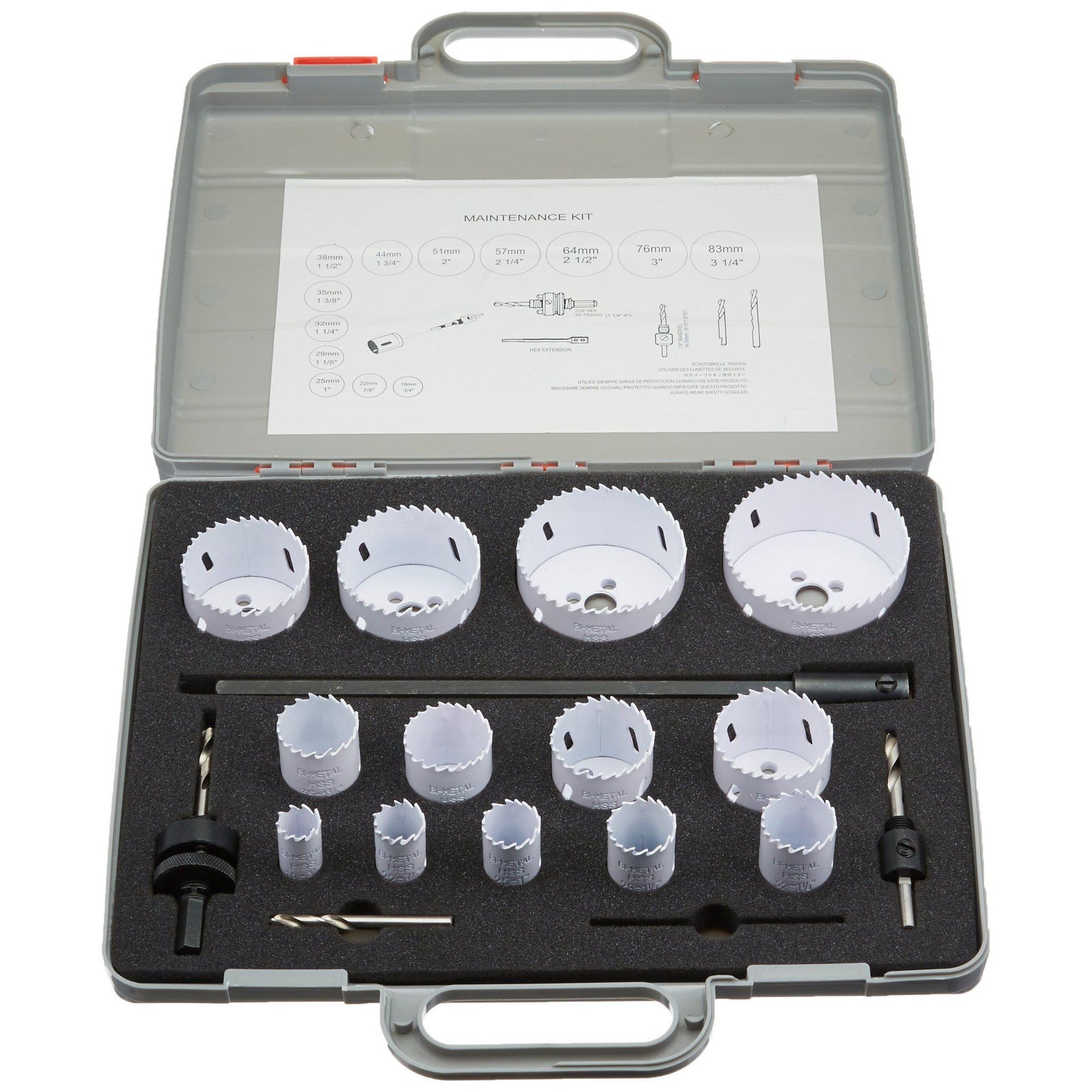 Bi-Metal Hole Saw Kit with Speed Slot, 18 Piece Multi-Size