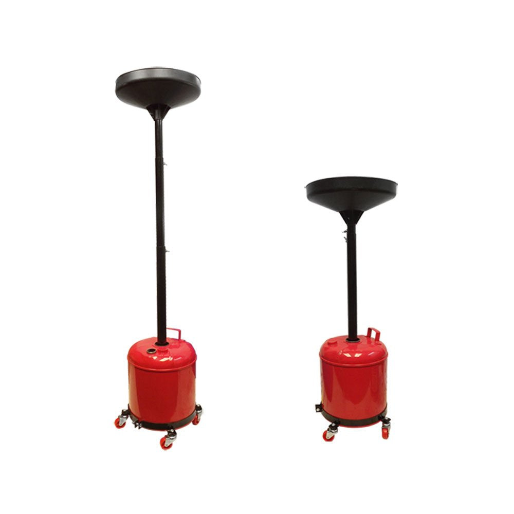 Portable 5 Gallon Telescopic Oil Drain Dolly Oil Lift Drain Tank 67'' Lift Cap.